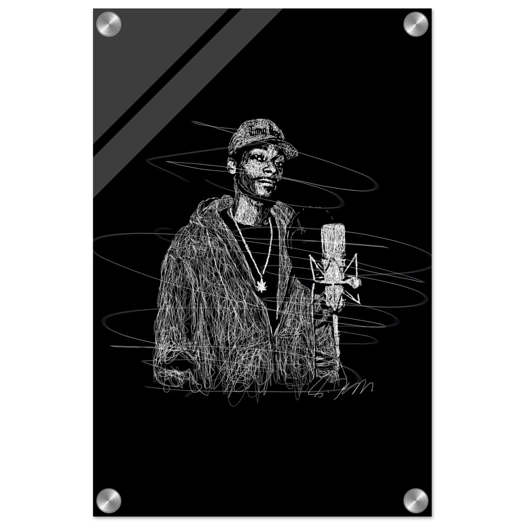 Snoop Dogg 'Scribble' Acrylic Print – Iconic, Modern Hip-Hop Wall Art - Vibrantwalls