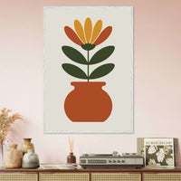 Floral Pot Abstract Botanical Decor Wall Art - Vibrantwalls