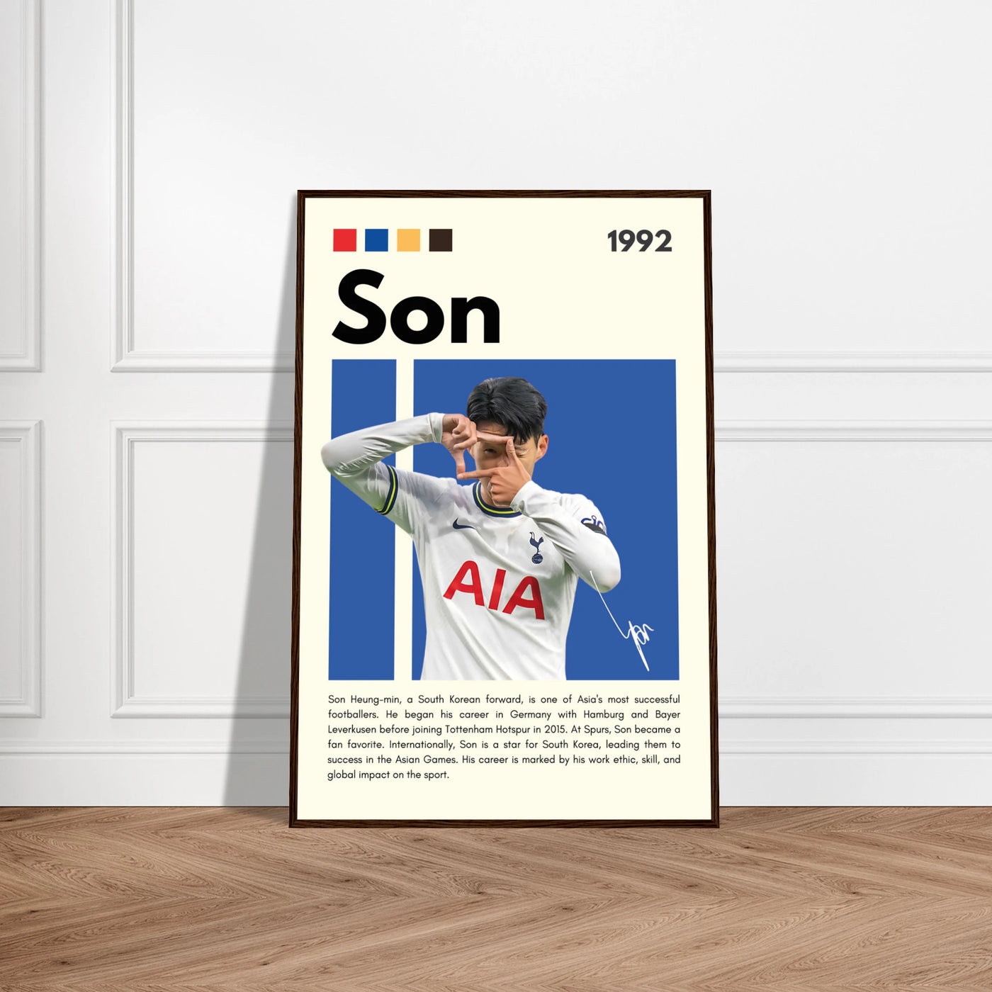 Son Heung-min Tottenham Hotspur Framed Football Poster Vibrantwalls