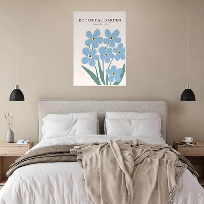 Botanical Garden Forget-Me-Nots Framed Poster - Soft Blue Floral Art Print | Ready-to-Hang Wall Decor - Vibrantwalls