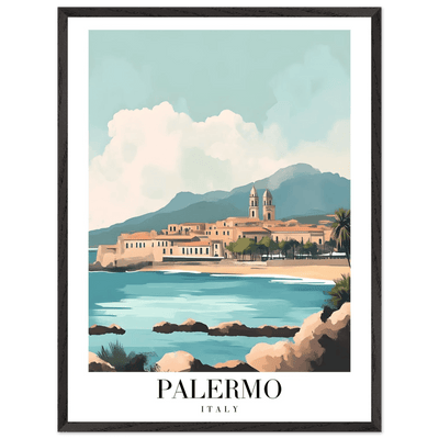 Palermo Italy Framed Poster – Vintage Mediterranean Travel Wall Art in Your Choice of Frame - Vibrantwalls