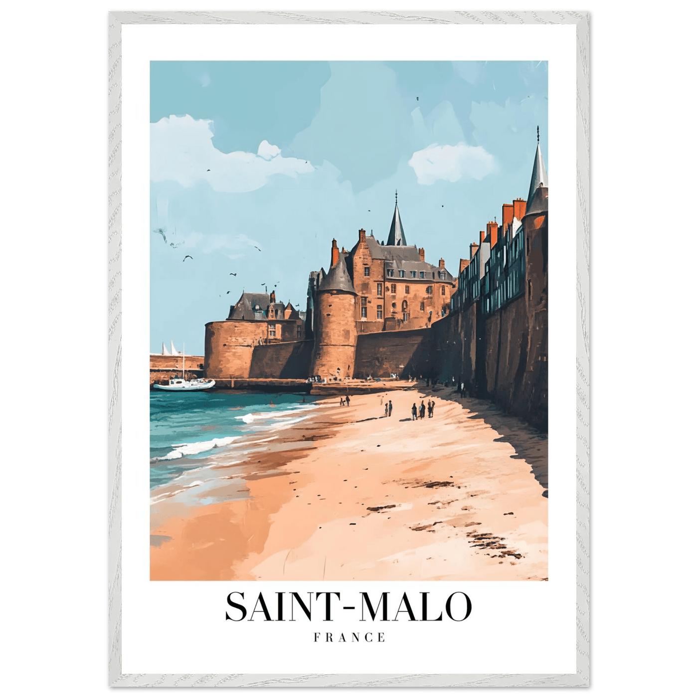 Saint-Malo France Framed Poster – Vintage Coastal Wall Art with Custom Wooden Frame - Vibrantwalls