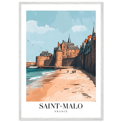 Saint-Malo France Framed Poster – Vintage Coastal Wall Art with Custom Wooden Frame - Vibrantwalls