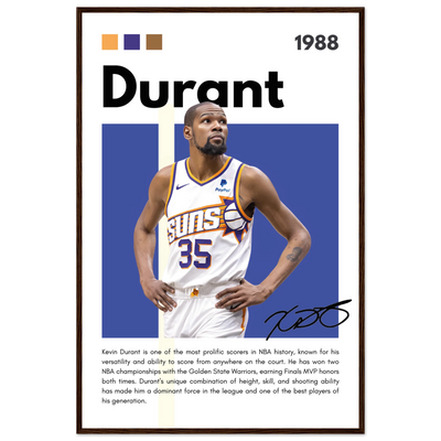 Kevin Durant Slim Reaper Suns Framed Poster 60x90 cm 24x36″ Dark wood frame Vibrantwalls