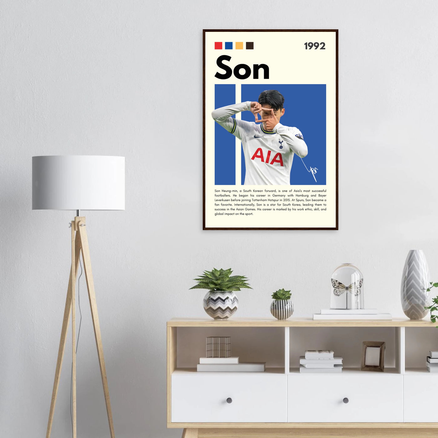 Son Heung-min Tottenham Hotspur Framed Football Poster Vibrantwalls