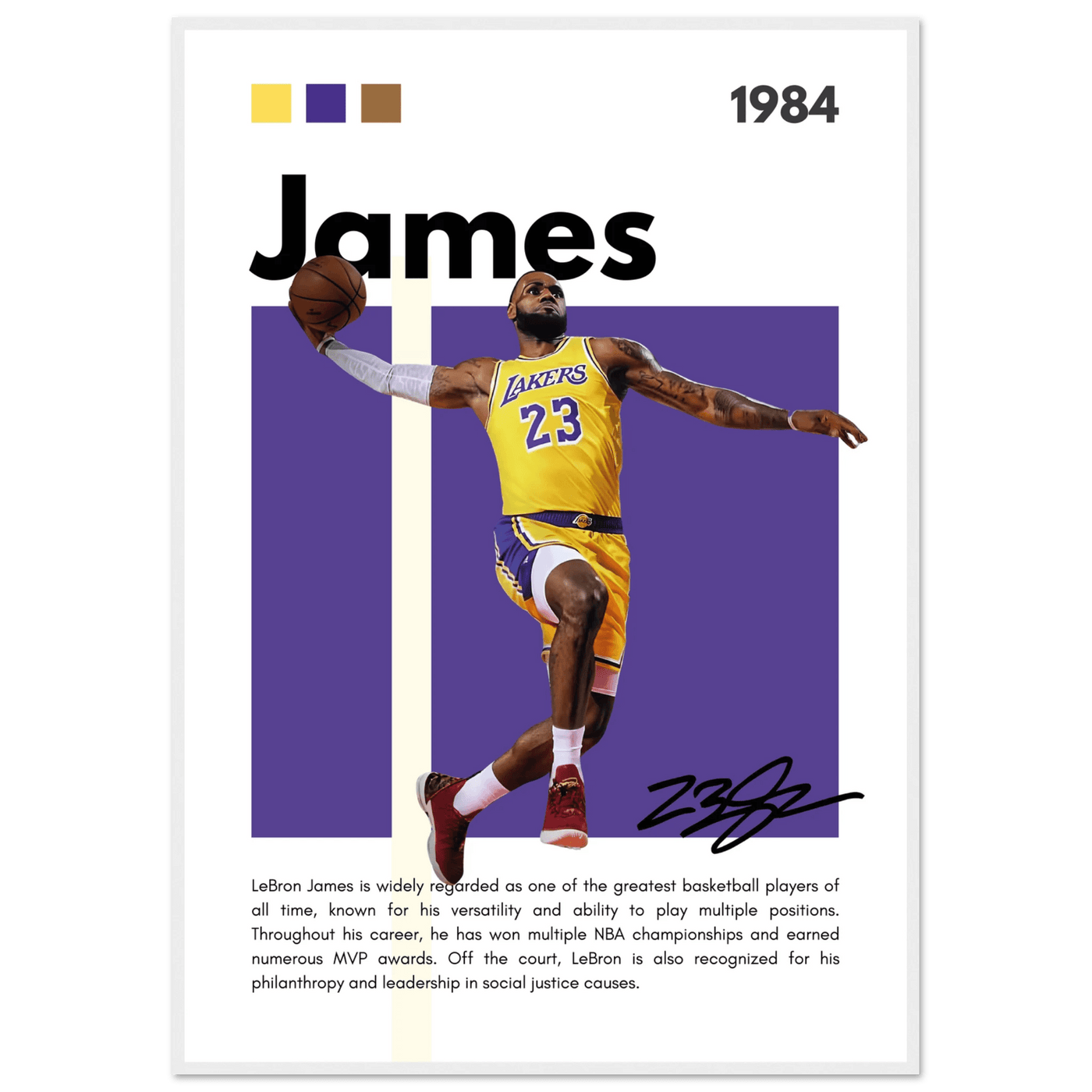 LeBron James Lakers Championship Vintage Art Print - Vibrantwalls