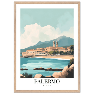 Palermo Italy Framed Poster – Vintage Mediterranean Travel Wall Art in Your Choice of Frame - Vibrantwalls