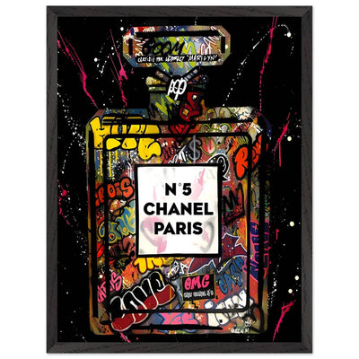 Coco Mademoiselle Chanel Perfume Pop Art Graffiti Print - Iconic Scent, Street Style Art Piece in Your Choice of Frame - Vibrantwalls