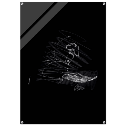 Scream Abstract Art Print - Minimalist Modern Dynamic Wall Decor Acrylic Print - Vibrantwalls