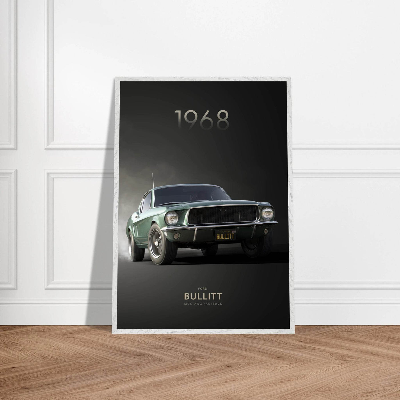 1968 Bullitt Mustang GT - 50th Anniversary Framed Poster | Iconic Green, Ready-to-Hang, Premium Quality - Vibrantwalls