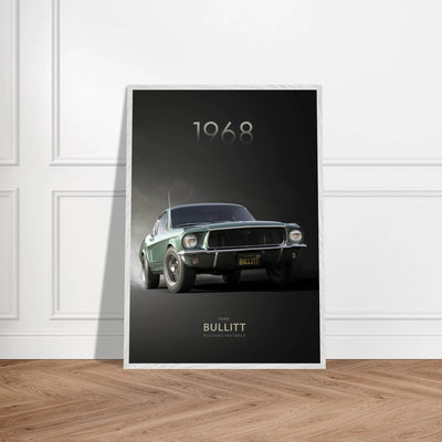 1968 Bullitt Mustang GT - 50th Anniversary Framed Poster | Iconic Green, Ready-to-Hang, Premium Quality - Vibrantwalls