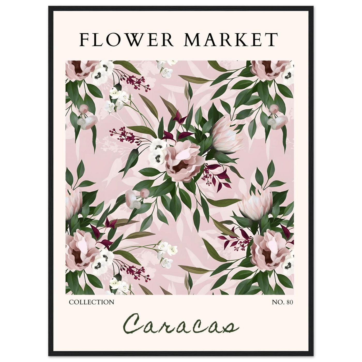 Blush Floral Dream Framed Poster – Elegant Botanical Art Print | Ready-to-Hang in Multiple Sizes & Frame Styles - Vibrantwalls