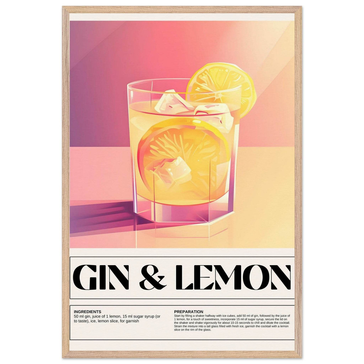 Gin & Lemon Print - Vibrantwalls
