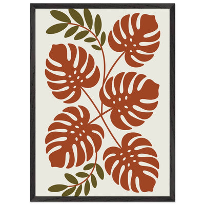 Monstera Leaf Composition in Terracotta Tones - Vibrantwalls