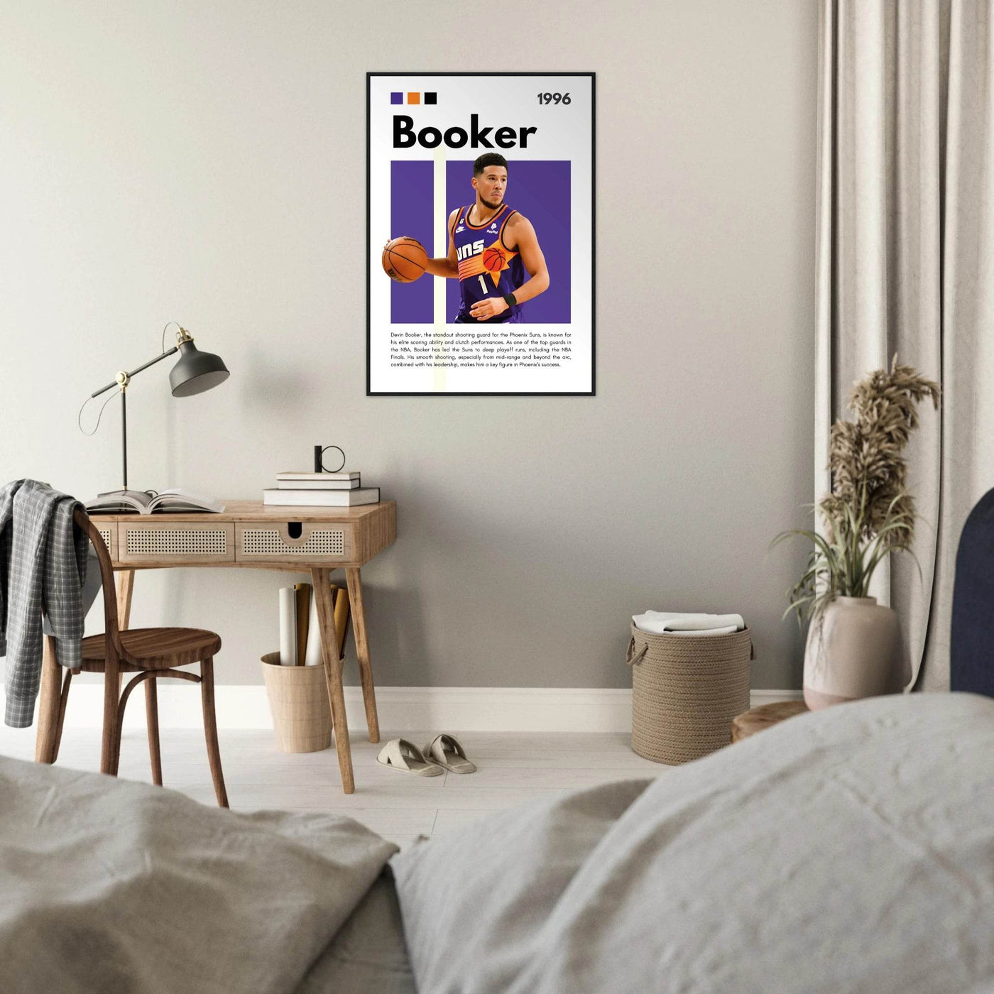 Devin Booker Phoenix Suns Modern Art Print - Vibrantwalls