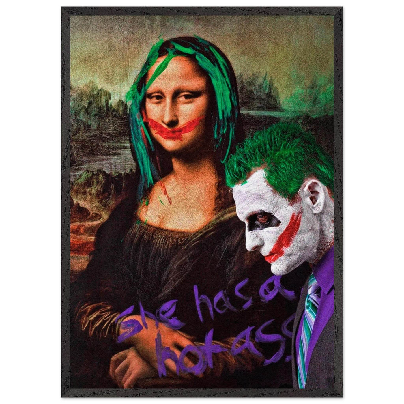 Joker & Mona Lisa Pop Art Mounted Framed Poster – Edgy, Eco-Friendly, & Ready to Hang in Your Choice of Frame & Size - Vibrantwalls
