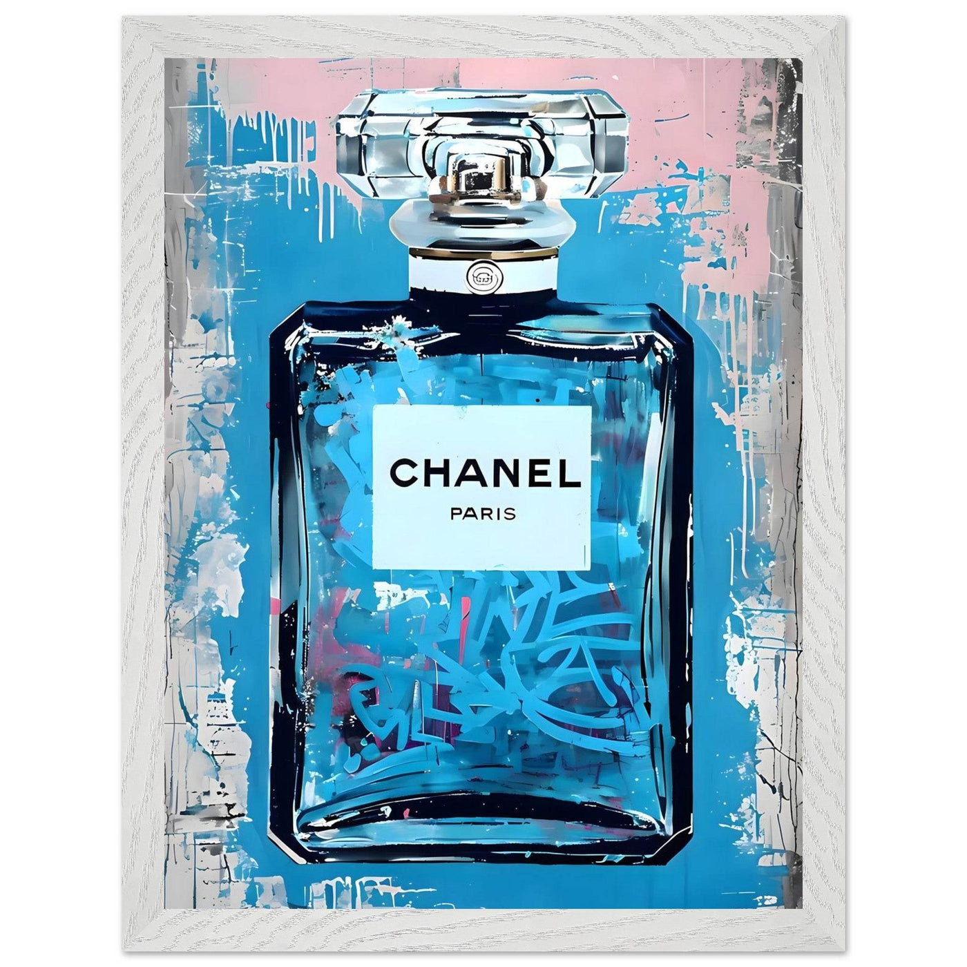 Abstract Chanel No. 5 Art Print in Mounted Frame - Iconic Glamour for Modern Decor - Vibrantwalls