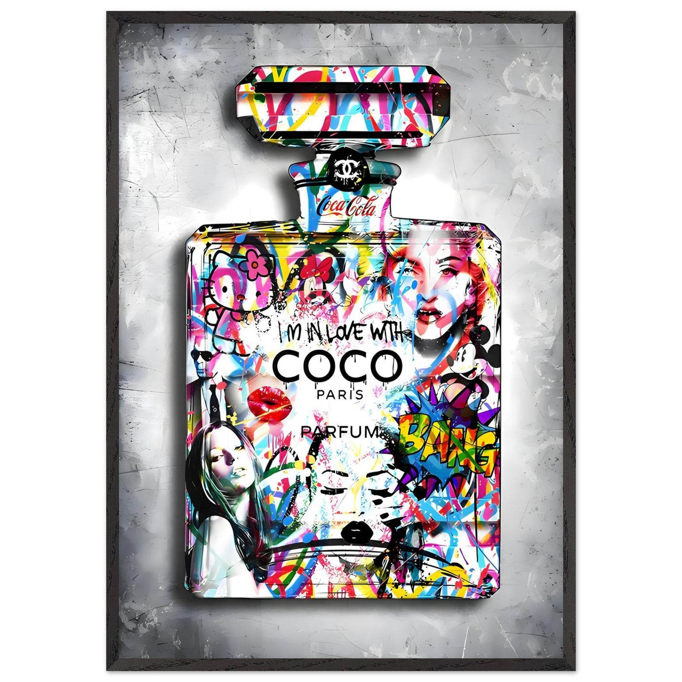Vibrant Pop Art Chanel Perfume Bottle Print - Graffiti Chic Wall Decor for Fashion Lovers - Vibrantwalls