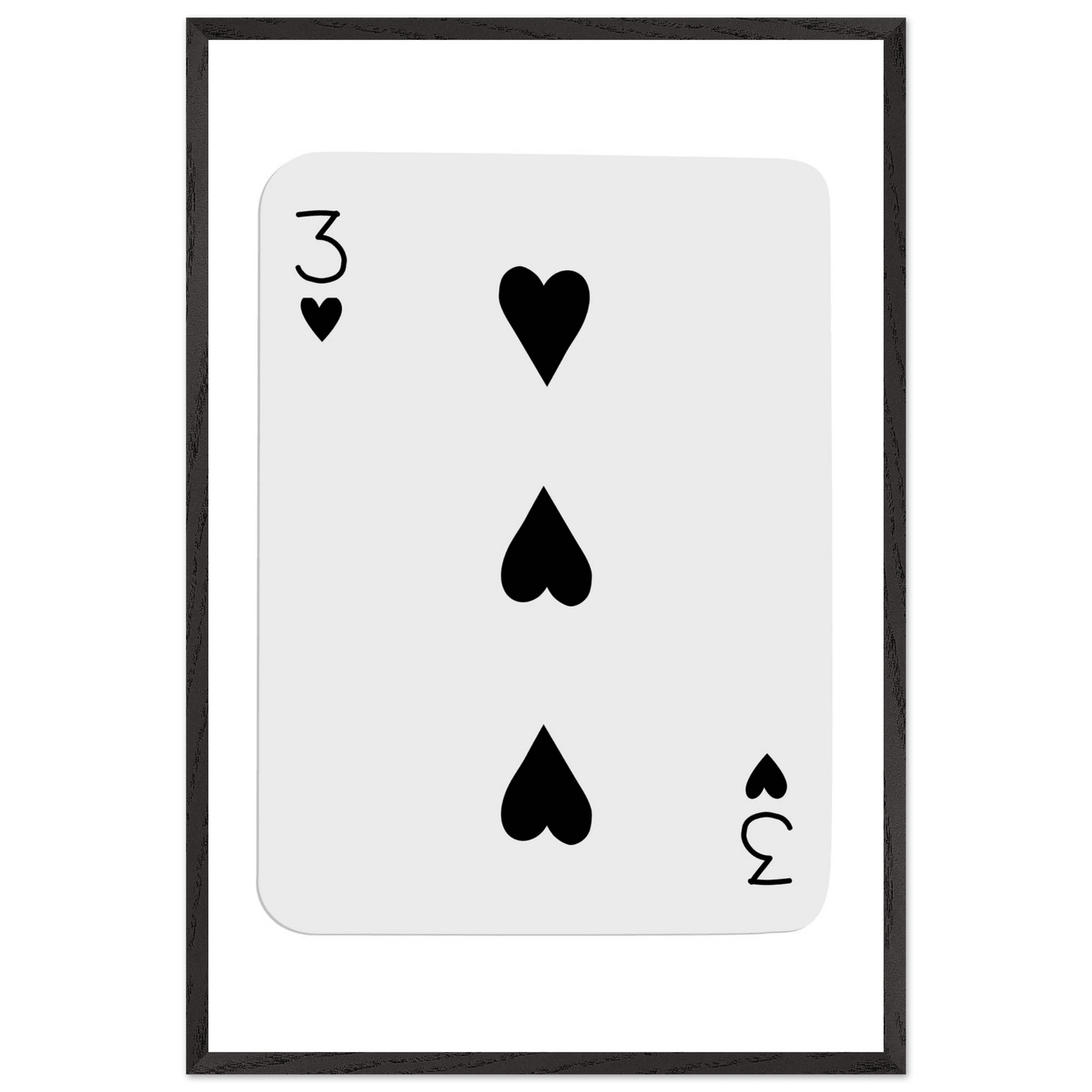 Poker Card Print - Three of Spades - Framed Wall Art, Eco-Friendly Wood Frame in Black, White, or Natural - Vibrantwalls