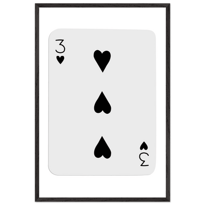 Poker Card Print - Three of Spades - Framed Wall Art, Eco-Friendly Wood Frame in Black, White, or Natural - Vibrantwalls