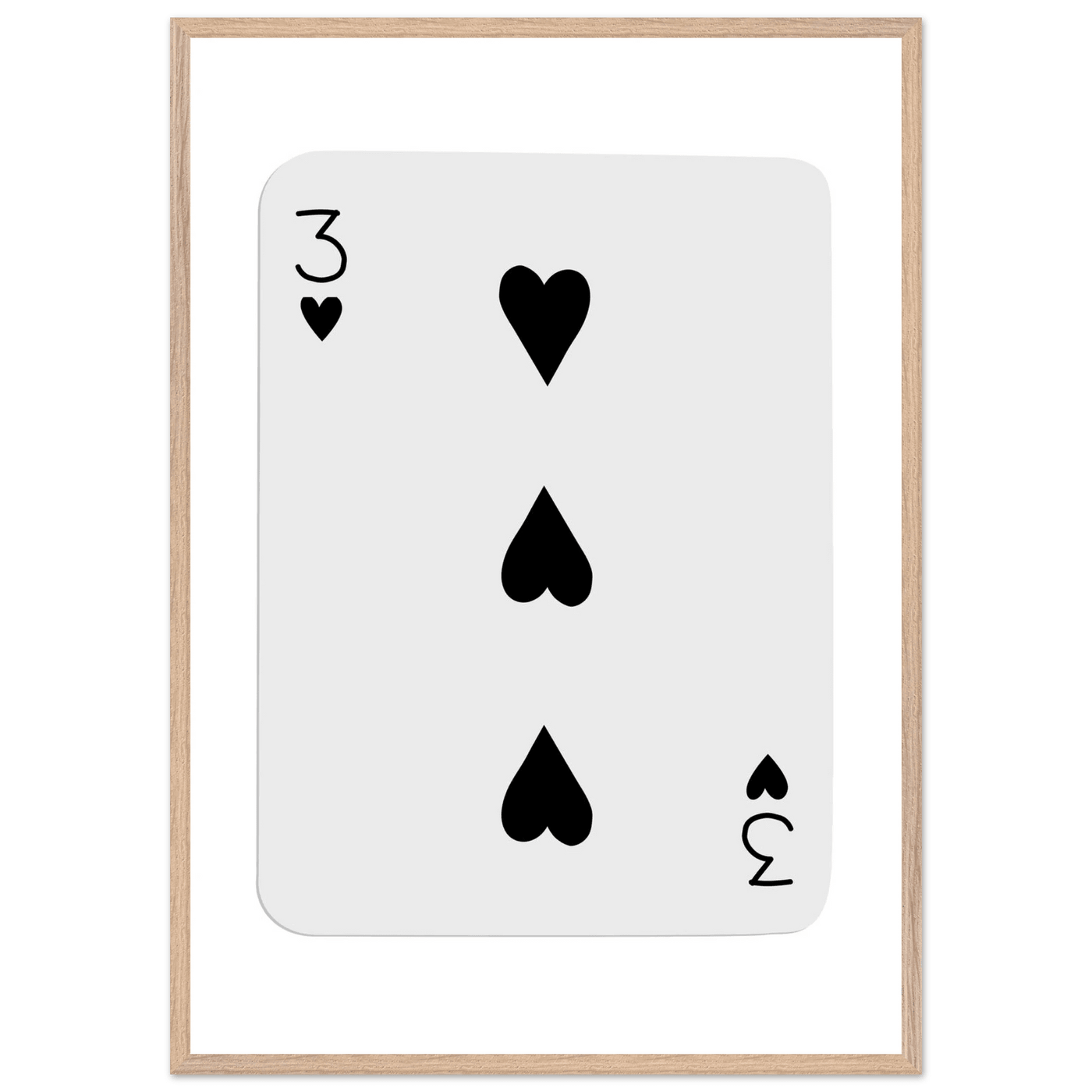 Poker Card Print - Three of Spades - Framed Wall Art, Eco-Friendly Wood Frame in Black, White, or Natural - Vibrantwalls