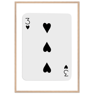 Poker Card Print - Three of Spades - Framed Wall Art, Eco-Friendly Wood Frame in Black, White, or Natural - Vibrantwalls