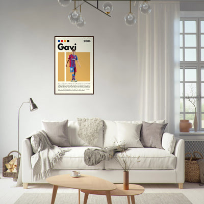 Gavi FC Barcelona Soccer Framed Football Poster Vibrantwalls