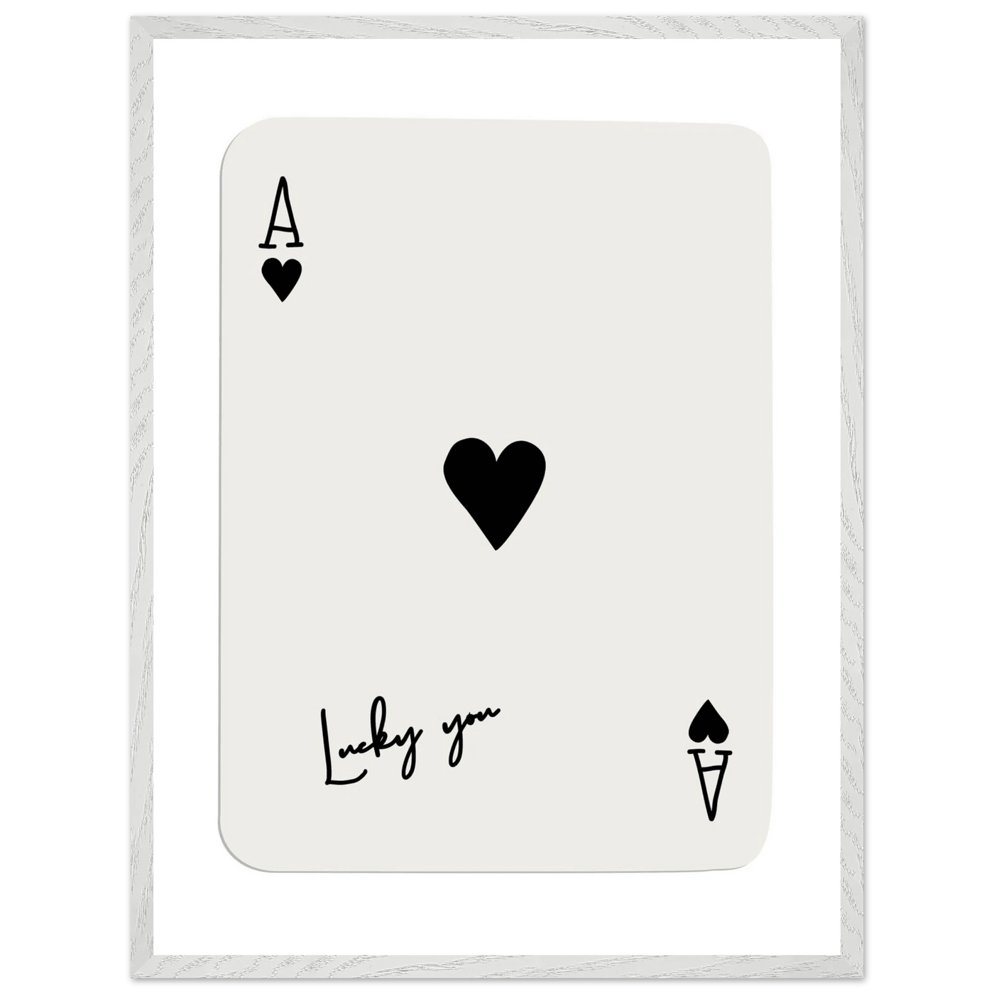 Lucky Ace of Hearts Framed Poster Art - Playful Poker Card Print in Eco-Friendly Wood Frame - Vibrantwalls