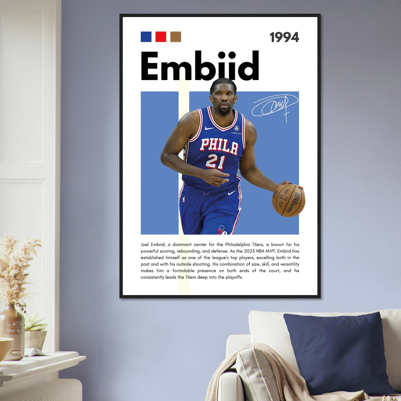 Joel Embiid The Process 76ers Framed Poster Vibrantwalls