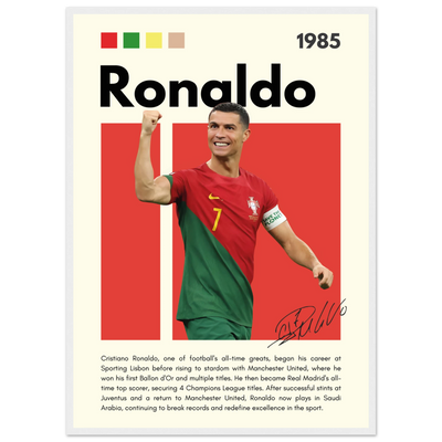 Cristiano Ronaldo Portugal Soccer Framed Football Poster 50x70 cm 20x28″ White frame Vibrantwalls