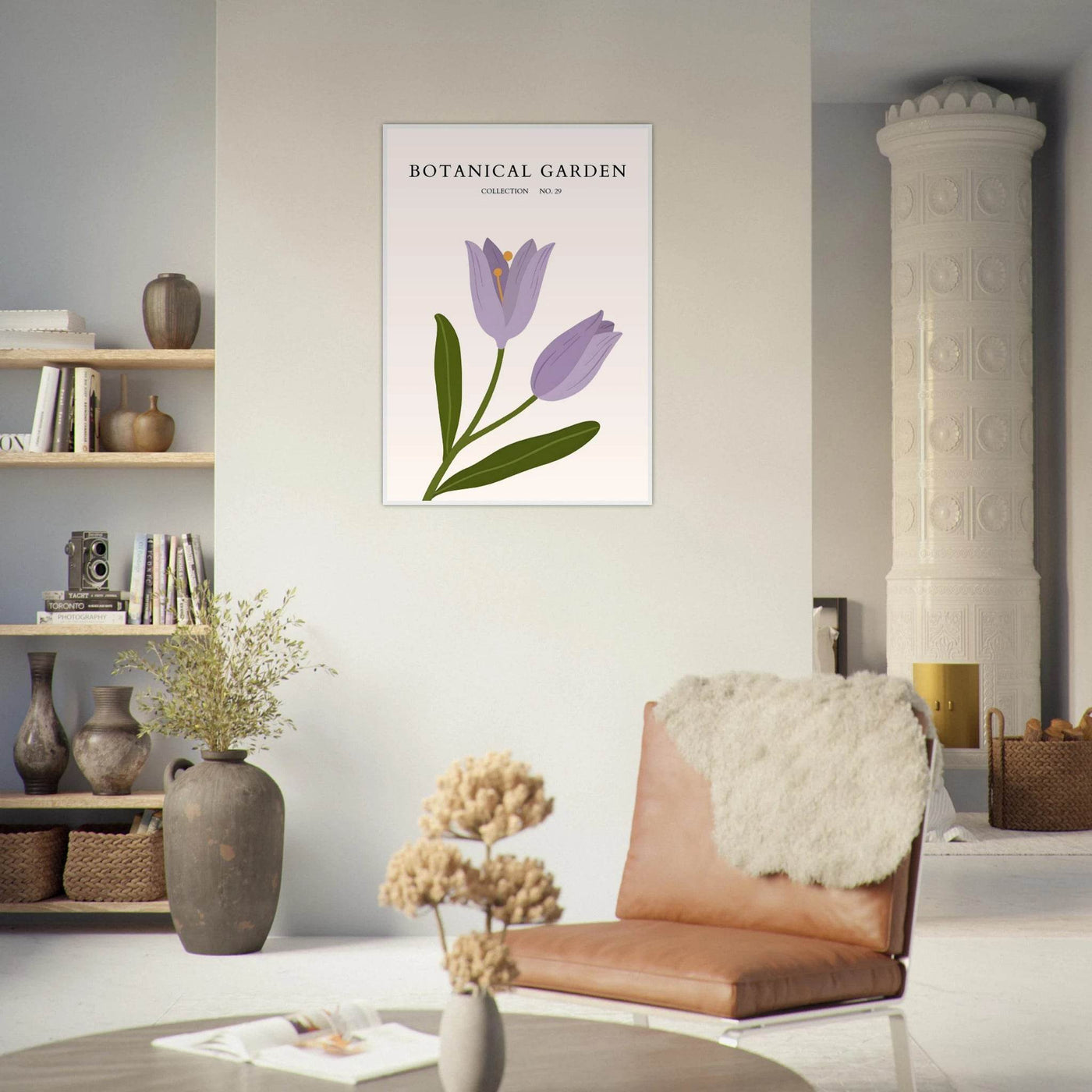 Botanical Garden Lavender Bloom Minimalist Framed Art - Vibrantwalls