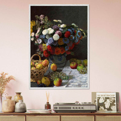 Still Life Wall Art Print of Flowers and Fruit for Elegant Home Decor - Vibrantwalls