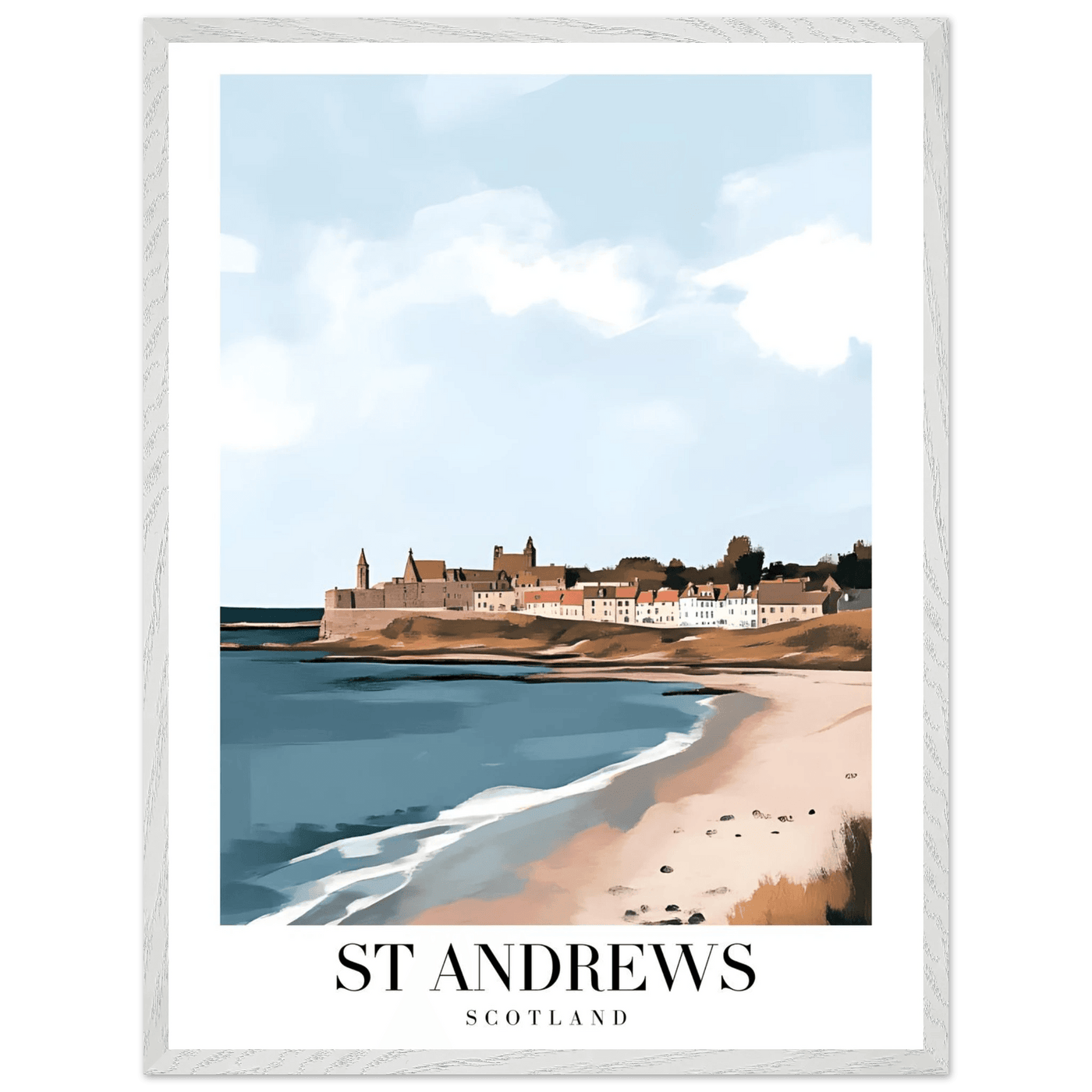 St Andrews Scotland Framed Poster – Coastal Town Wall Art with Wooden Frame - Vibrantwalls