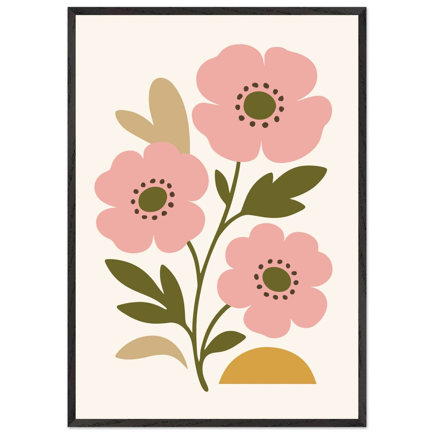 Abstract Floral Bloom - Minimalist Pink Flowers - Vibrantwalls