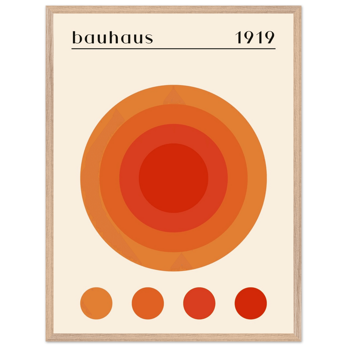 Bauhaus 1919 Orange & Red Circles - Vibrantwalls