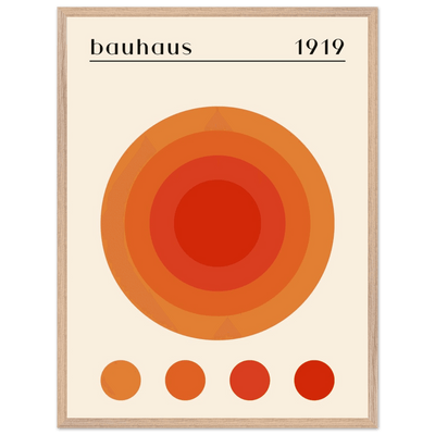 Bauhaus 1919 Orange & Red Circles - Vibrantwalls