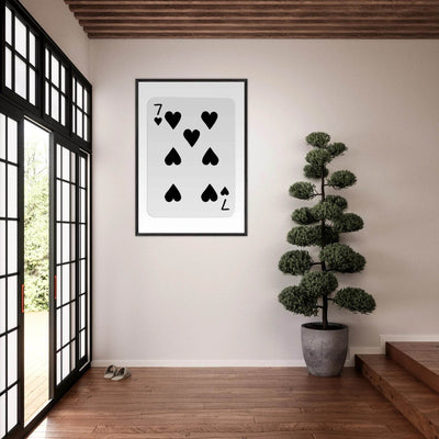 Seven of Spades Poker Card Print - Mounted & Framed Wall Art, Eco-Friendly Wood Frame in Multiple Finishes - Vibrantwalls