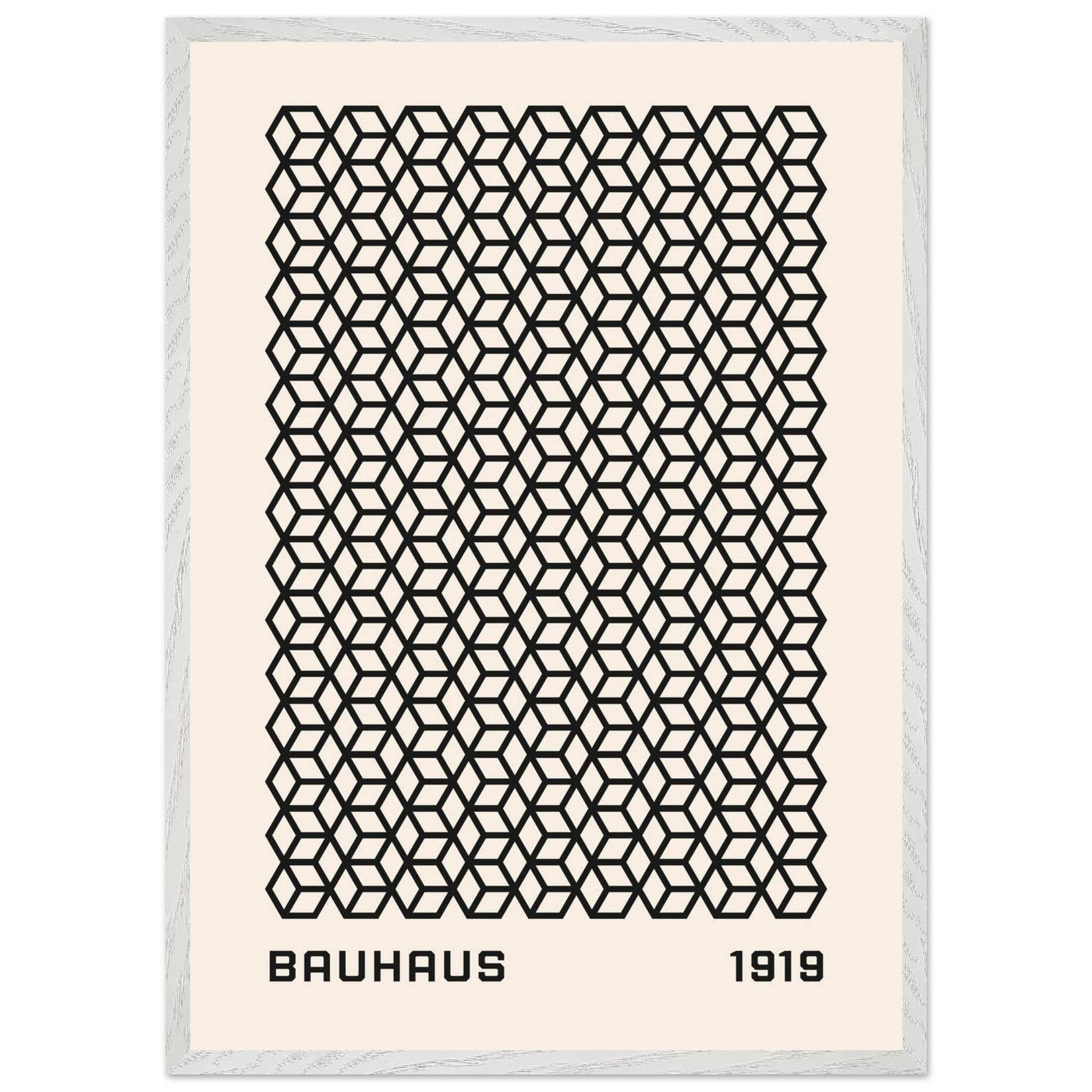 Bauhaus 1919 Geometric Cube Pattern Art Print – Modern Minimalist Framed Poster in Multiple Sizes - Vibrantwalls