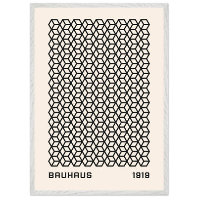 Bauhaus 1919 Geometric Cube Pattern Art Print – Modern Minimalist Framed Poster in Multiple Sizes - Vibrantwalls