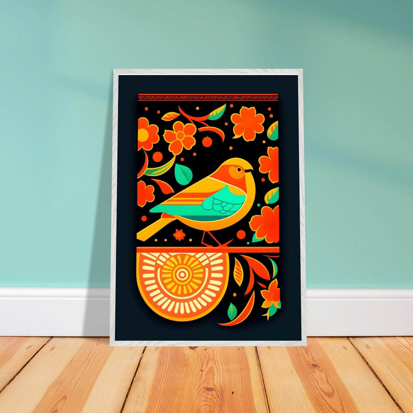 Vibrant Folk Bird Art - Vibrantwalls