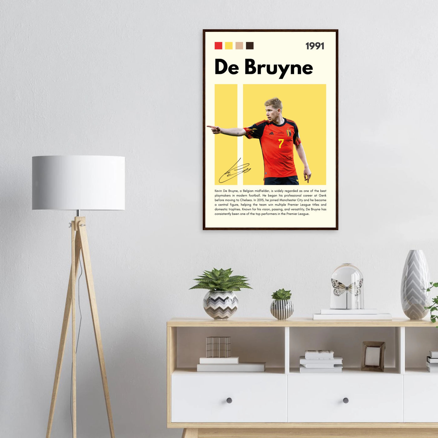 Kevin De Bruyne Football Legend Framed Poster – Vibrant Pop Art Print for Modern Fans Vibrantwalls