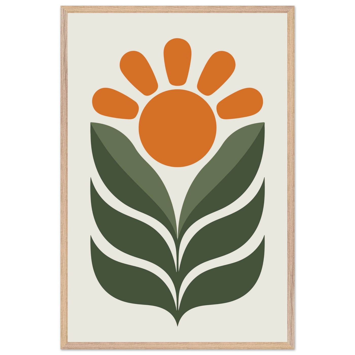 Boho Sun & Leaves Art - Vibrantwalls