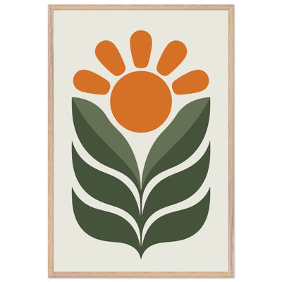 Boho Sun & Leaves Art - Vibrantwalls