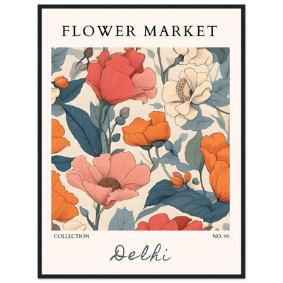 Flower Market Delhi Framed Art Print – Vibrant Botanical & Nature Posters | Ready-to-Hang in Multiple Sizes - Vibrantwalls