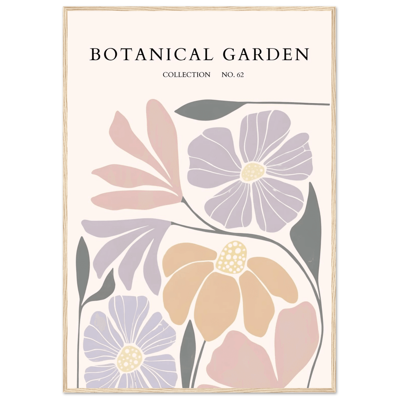 Botanical Garden Framed Posters – Soft Hues & Abstract Floral Prints | Ready-to-Hang Wall Art - Vibrantwalls