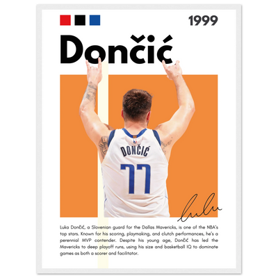 Luka Dončić El Matador Mavericks Framed Poster 45x60 cm 18x24″ White frame Vibrantwalls