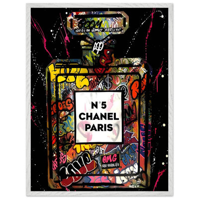 Coco Mademoiselle Chanel Perfume Pop Art Graffiti Print - Iconic Scent, Street Style Art Piece in Your Choice of Frame - Vibrantwalls