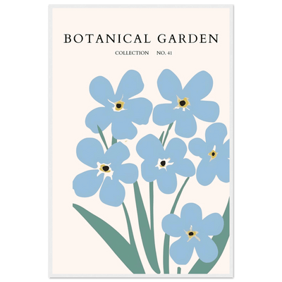 Botanical Garden Forget-Me-Nots Framed Poster - Soft Blue Floral Art Print | Ready-to-Hang Wall Decor - Vibrantwalls