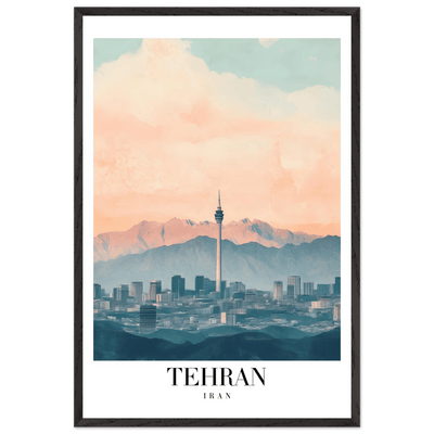 Tehran Iran Framed Poster – Serene Cityscape Wall Art with Customizable Wooden Frame & Sizes - Vibrantwalls