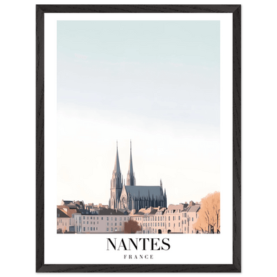 Nantes France Cathedral Framed Poster - Minimalist Travel Wall Art in Your Choice of Size & Frame - Vibrantwalls